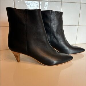 Leather Dolce Vita Black Kitten Heel Boots, Never Worn